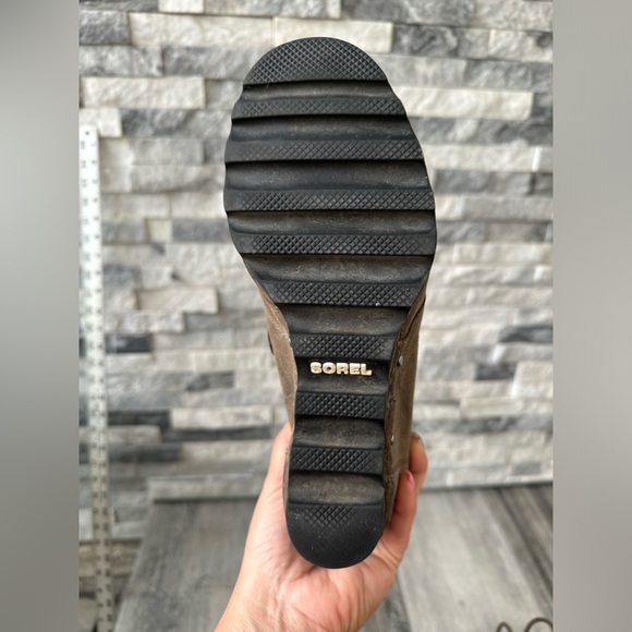 Sorel Joan of Arctic Wedge Brown Lace Up Waterproof  Winter Boots Distressed Sz7 - Picture 13 of 14